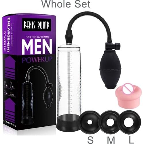 Penis Pump Effective Cock Enlargement Trainer Dick Extender Men Toy Increase Length Penis Enlarger Erotic Adult Sex Product