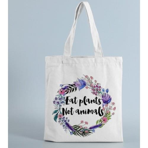 New Womens Canvas Hand Bag Cartoon Printing Casual Shopping Bag Ladies Handbag Reusable High Capacity Tote Bags