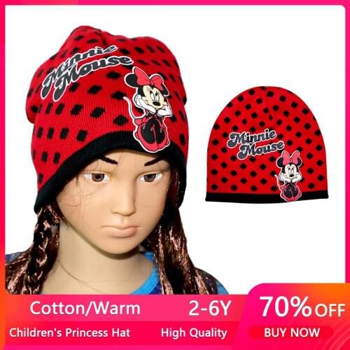 2021 New Autumn Winter Kids Minnie Hat Fashion Brand Warm Cartoon Children Caps 2-8Y