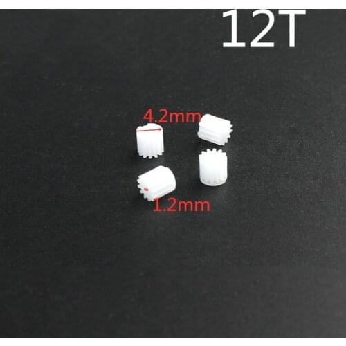 New Arrival 4pcs 4.2mm 1.2mm 12T 12Teeth Small Gears For 8520 1020 Coreless Motor Engine R/C Drone Quadcopter Spare Parts