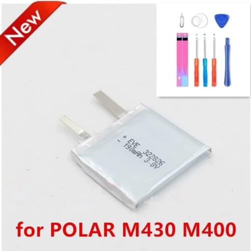 New 190mAh 3.8V Battery Core for POLAR M430 M400 GPS Sports Watch New Li-Polymer Rechargeable Accumulator Replacement