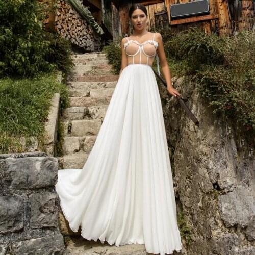 A-line Scoop Long Sleeve Wedding Dress Gorgeous Long Formal Dresses Applique Lace Blush Bridal Dress