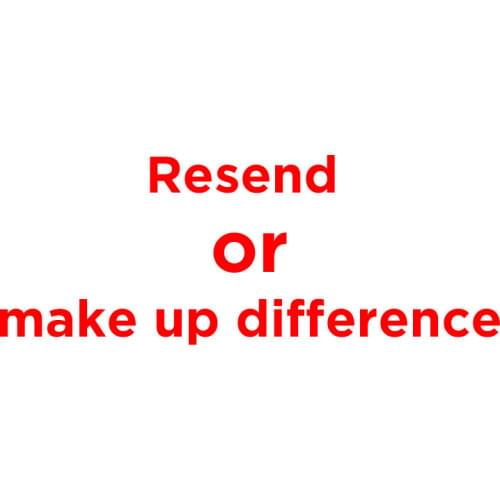 Resend or make up difference ,Special web page for making up difference or freight