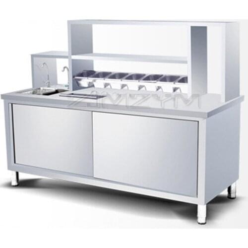 Normal temperature stainless steel Milk tea water bar operation table,milk tea shopa workbenches equipment 120*70*140cm