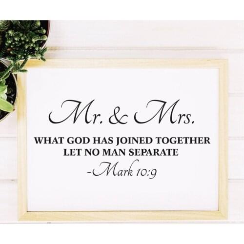 Mr & Mrs Quote Romantic Prints Bedroom Wall Art Decor Minimalism Poster Bible Love Quotes Art Canvas Painting Home Decoration