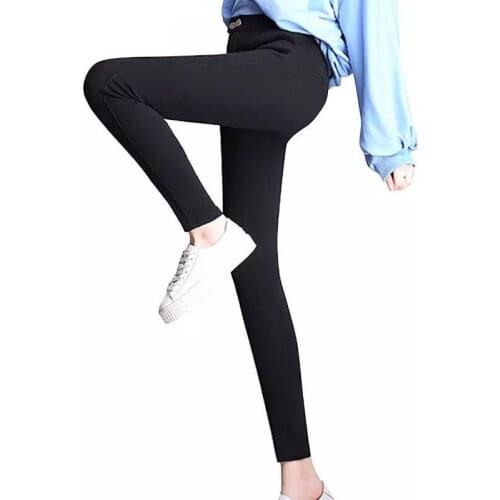 S-5XL Plus Size Women Magic Black Pencil Pants Elastic Waist Casual Skinny Stretch Pants Korean Autumn Fashion Girl Trousers