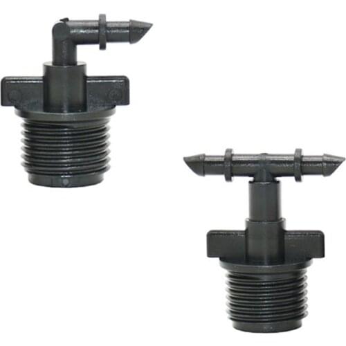 1/2" male to 1/4" Elbow barb connector 2-way 4/7 hose water splitter garden hose tap pipe joint connector 5pc