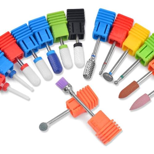 Steel Ceramic Nail Drill Bit Rotate Burr Milling Cutter Bits For Manicure Cutter Pedicure Tools Electric Nail Drill Accessories