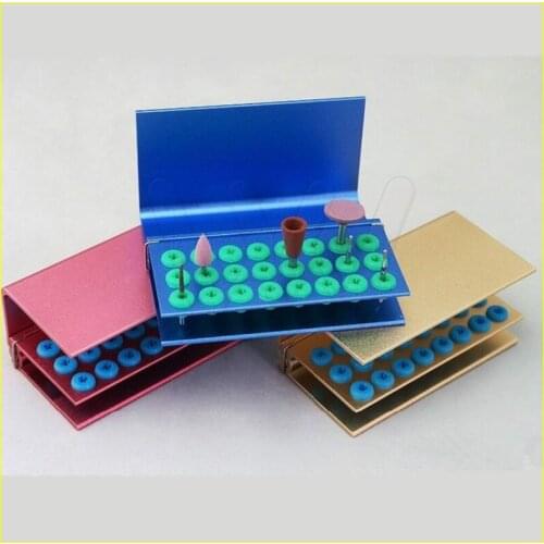 Dental FG Bur Disinfection Autoclave Holder Block With Silicone 24 Holes