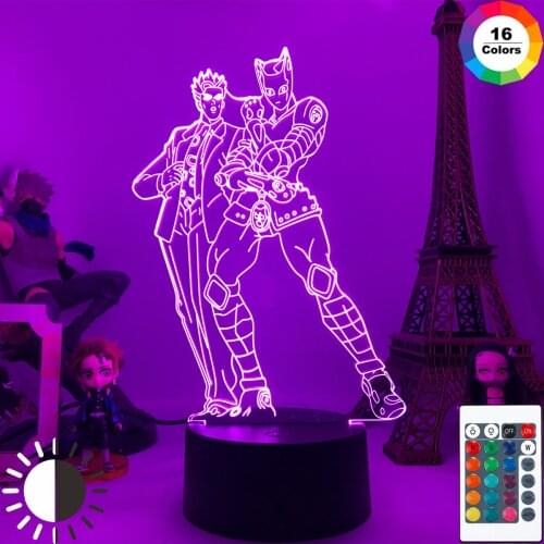 JoJos Bizarre Adventure Led Night Light for Bedroom Deco Gift Nightlight Anime Waifu Table 3d Lamp JoJos Bizarre Adventure