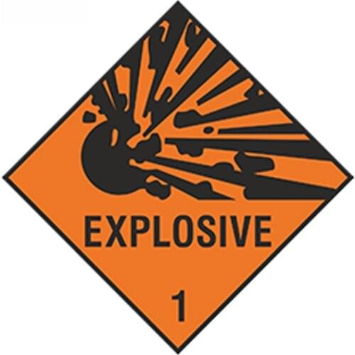 SZWL Orange Warning Explosive Sticker Danger Keep Out Car Sticker Vinyl Caution Decal Waterproof Auto Accessories,13cm*13cm