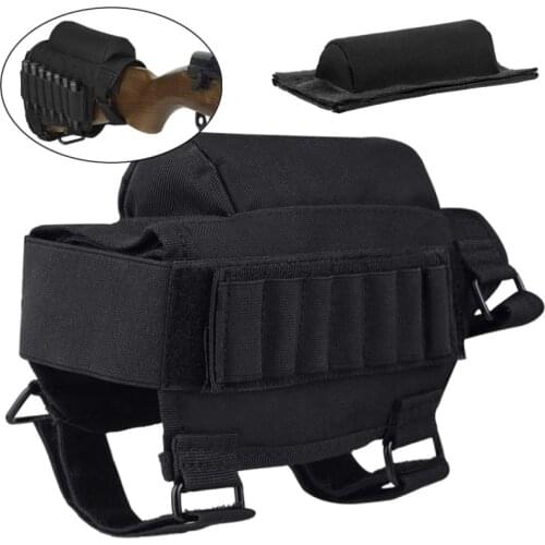 Tactical Buttstock Cheek Rest with Shell Holder for 7.62.308.300 Mag Rifle Shotgun Ammo Pouch Cartridges Hunting Gun Accessories