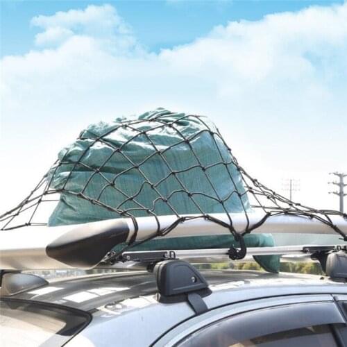 Universal Car Trunk Luggage Storage Cargo Organiser Nets Elastic Mesh Net With Hooks Auto Interior Accessories 120x80cm