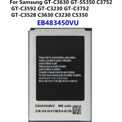 High quality EB483450VU Battery For Samsung GT-C3630 GT-S5350 GT-C3230 GT-C3752 GT-C3528 C3752 GT-C3592 C3630 C5350 C3230 phone