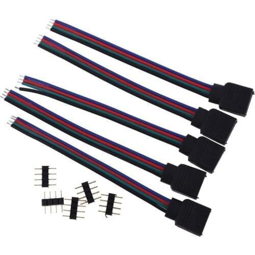 High Quality 100pcs RGB 4-Pin Extension Wire Connectable Cable For 3528 5050 RGB LED Strip Free Shipping