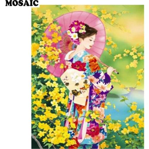 Japanese woman Paint With Diamonds 5D Full Square/Round Drill"custom photo"Decoration Home DIY Mosaic Diamond Embroidery beauty