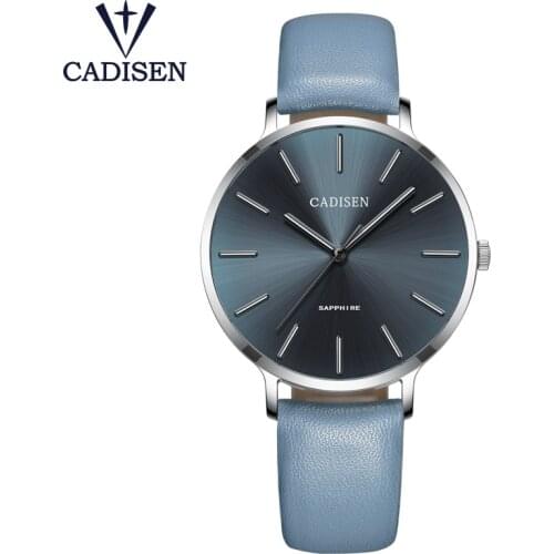 CADISEN womens watches brand luxury fashion ladies watch women leather 3 colors Grind Clock dial Clock Wristwatch Relogio