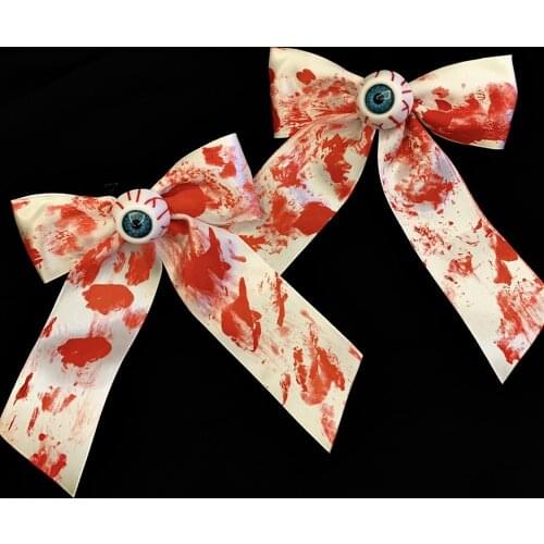 1pc Gothic Halloween Party Hairpin Eyeball Bow Girls Headwear Hair Clip AFC974