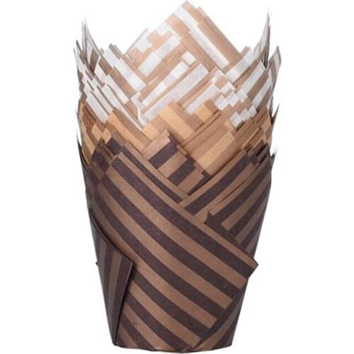 100PCS Tulip Cupcake Paper Cases 50pcs Cupcake Paper Cups Oilproof Muffin Cupcak For Cupcakes Bakeware Cake Tool