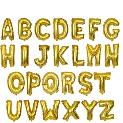 16 Inch Letter Balloons Happy Birthday Banner Party Decoration Foil Letter Alphabet Balloon Wedding Baby Shower Helium Air Balls