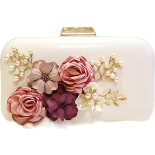 Meloke 2019 high quality handmade flower evening clutch bags fashion Party Clutch Purse Wallet wedding dinner bags