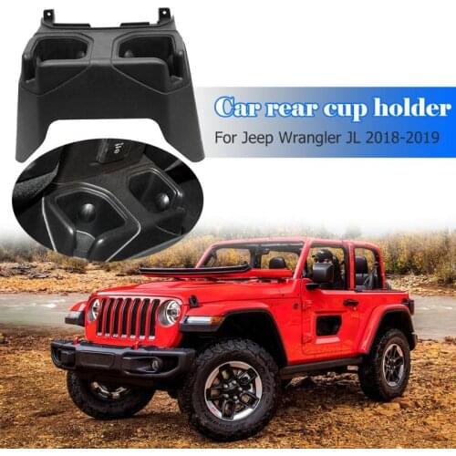 Car Rear Center Console Cup Box Dual Drinks Cup Holder Beverage Stand Drink Water Bottle for Jeep Wrangler Jl 2018-2019