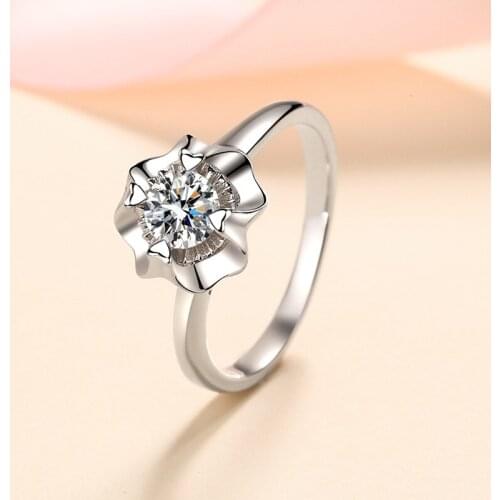 Passed Diamond Test Perfect Moissanite 925 Sterling Silver Heart-shaped 4 Clawsdiamond Ring Women Marriage Diamond Luxury Gift