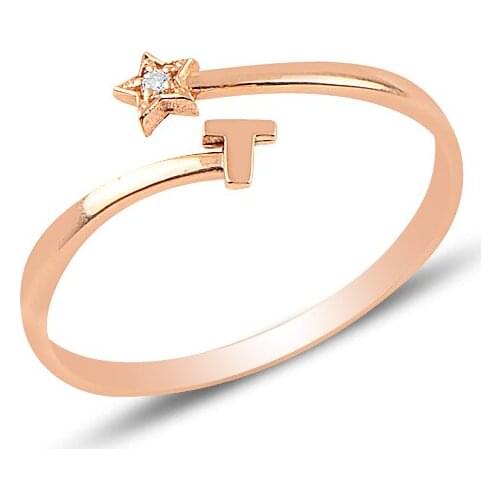 Diamond 14 Carat Gold Letter Ring