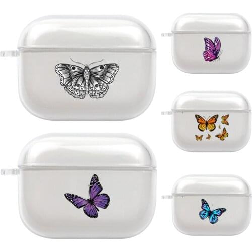 Cute Butterfly Art Colored TPU Case For Airpods Pro Earphone Case For Airpods Wireless Bluetooth Case For AirPods 3