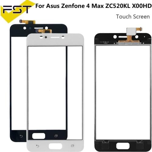 Black/White 5.2'' For Asus Zenfone 4 Max ZC520KL X00HD Touch Screen Digitizer Sensor Front Outer Glass Lens Without LCD+ Tools