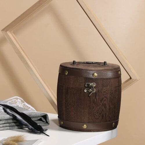 Wooden Barrel Canister Storage Caddy For Tea Leaf Flour Coffee Bean quality Kitchen Glass Canister Storage Container Jar Bottle