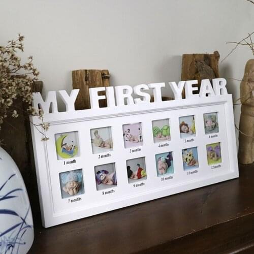 Baby Gift "MY FIRST YEAR" 12 Month Photo Frame Baby Memory Gift Pictures Souvenirs Newborn Kids Birthday Gift Decorations