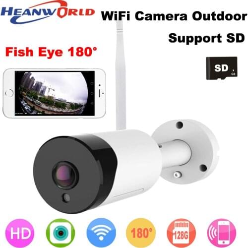 Heanworld Wide Angle 180 degree WiFi Camera Outdoor Panoramic Fish Eye IP Camera HD Video Surveillance camera