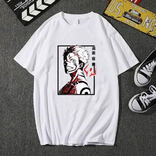 Jujutsu Kaisen T-shirt Male Casual Short Sleeve Ryomen Sukuna Tee Men Tops