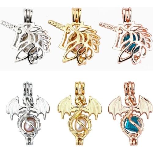 Classic Key Love Shape Alloy Pearl Cage Necklace Pendant Alloy Pendant Pearl Cage Pendant DIY Ms. must-have gift