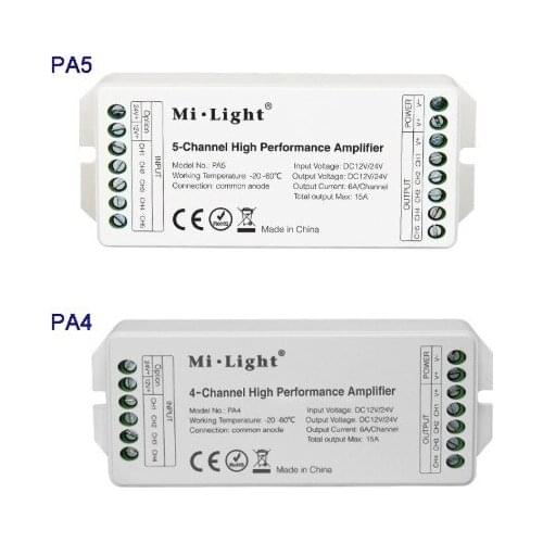 New MiBOXER PA4/PA5 15A 4CH 5CH led High Performance Amplifier Series Controller And all PWM Type Led Controller DC12V 24V