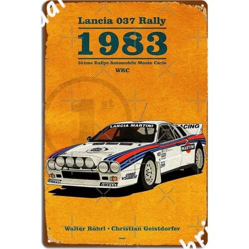 Lancia 037 Rally Poster Metal Sign Cinema Living Room Living Room Wall Decor Customize Tin Sign Poster