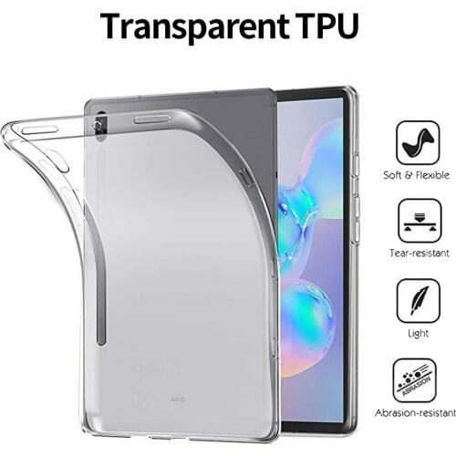 Lightweight Soft TPU Tablet Case For Samsung Galaxy Tab S6 10.5 inch SM-T860 SM-T865 2019 Cover Transparent TPU Protect Case