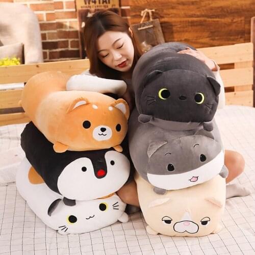 60cm Soft Animal Cartoon Pillow Cushion Cute Shiba Inu Hamster Cat Dog Penguin Plush Toy Stuffed Lovely Kids Girls Birthday Gift