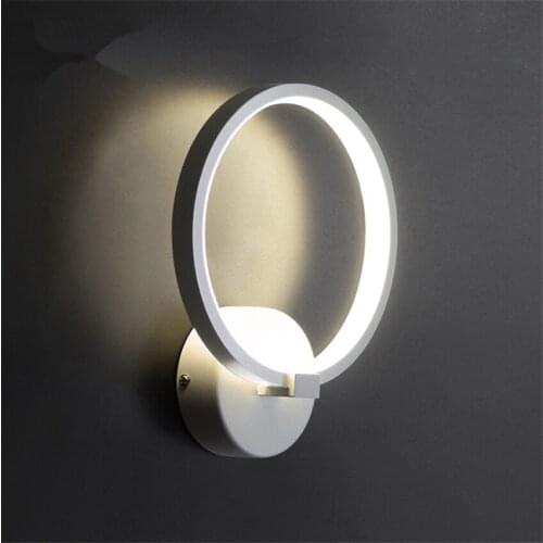 Nordic white ring wall lamps aisle LED bedroom bedside modern living room background wall sconces lights corridor deco lighting