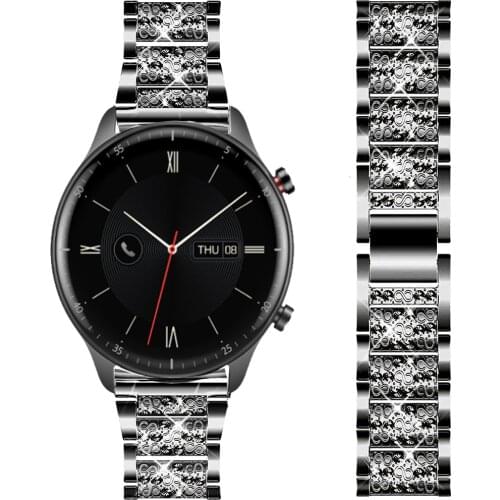 Women Diamond Strap for Amazfit GTR 42/47mm 2/2e Watch Watchband for Huami Amazfit GTS 2/Bip Watch Bracelet Metal Belt 20 22mm