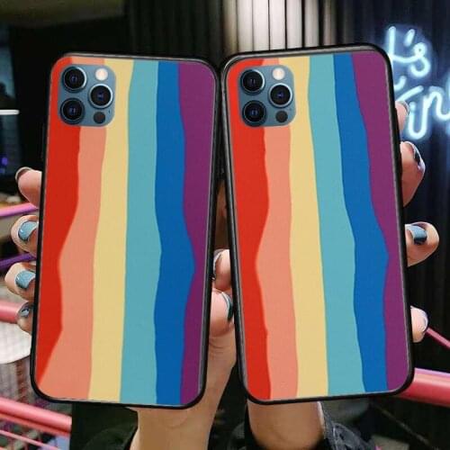 Luxury Colorful Rainbow Phone Cases For iphone 12 Pro Max case 11Pro Max 8PLUS 7PLUS 6S iphone XR X XS mini mobile cell funda