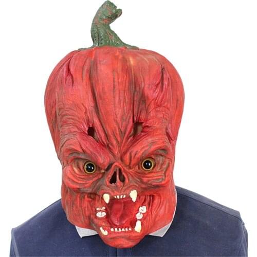 Halloween funny mask Pumpkin Halloween Party Cosplay Headgear Pumpkin Silicone Face Mask Pale maka Halloween