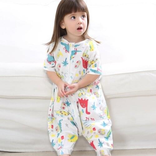 Summer Cotton Gauze Baby Sleeping Bag Detachable Sleeve Spring Stroller Bed Infant Wearable Blanket Toddler Autumn Sleep Sack