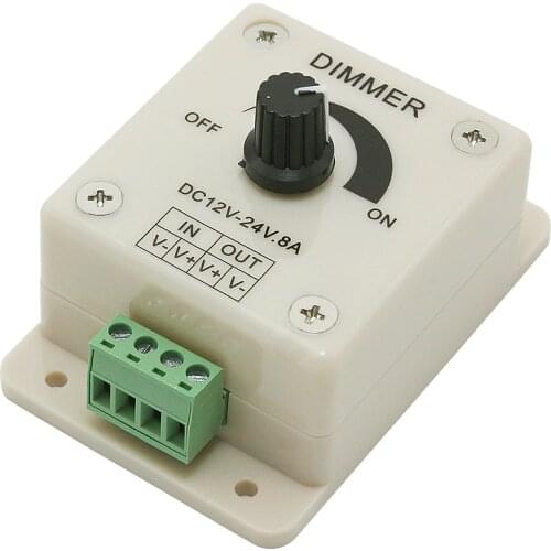 LED Dimmer DC 24V 12V 8A Light Bright Brightness Adjustable Controller Single Color LED controller Dimmer 12 V