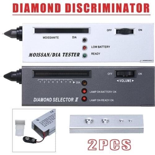 Diamond & Moissanite Tester Pen Gemstone Indication Jewelry Hardness Dimension Testing Tools Set With LED Light