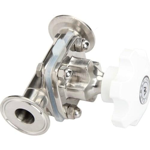 Pipe OD 19mm Diaphragm Valve Sanitary Fitting Clamp Ferrule OD 50.5mm Stainless Steel SS316