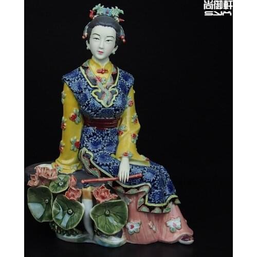 Shiwan doll master of fine ancient characters of a dream of Red Mansions twelve beauties Miaoyu ceramic ornaments crafts