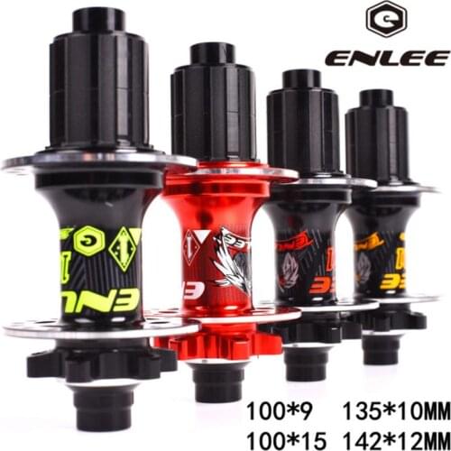 Bicycle Hubs ENLEE Front Rear Hub 32 Holes QR Thru Axis 6 Bearings 6 Pawls 72 Clicks AM FR MTB Mountain Bike 142*12/135*10MM