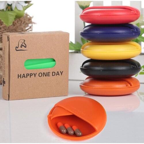 1pc Mini Portable Sealed Moisturepro of Pill Case Cute Medicine Box Small Belongings Holder Container Color random